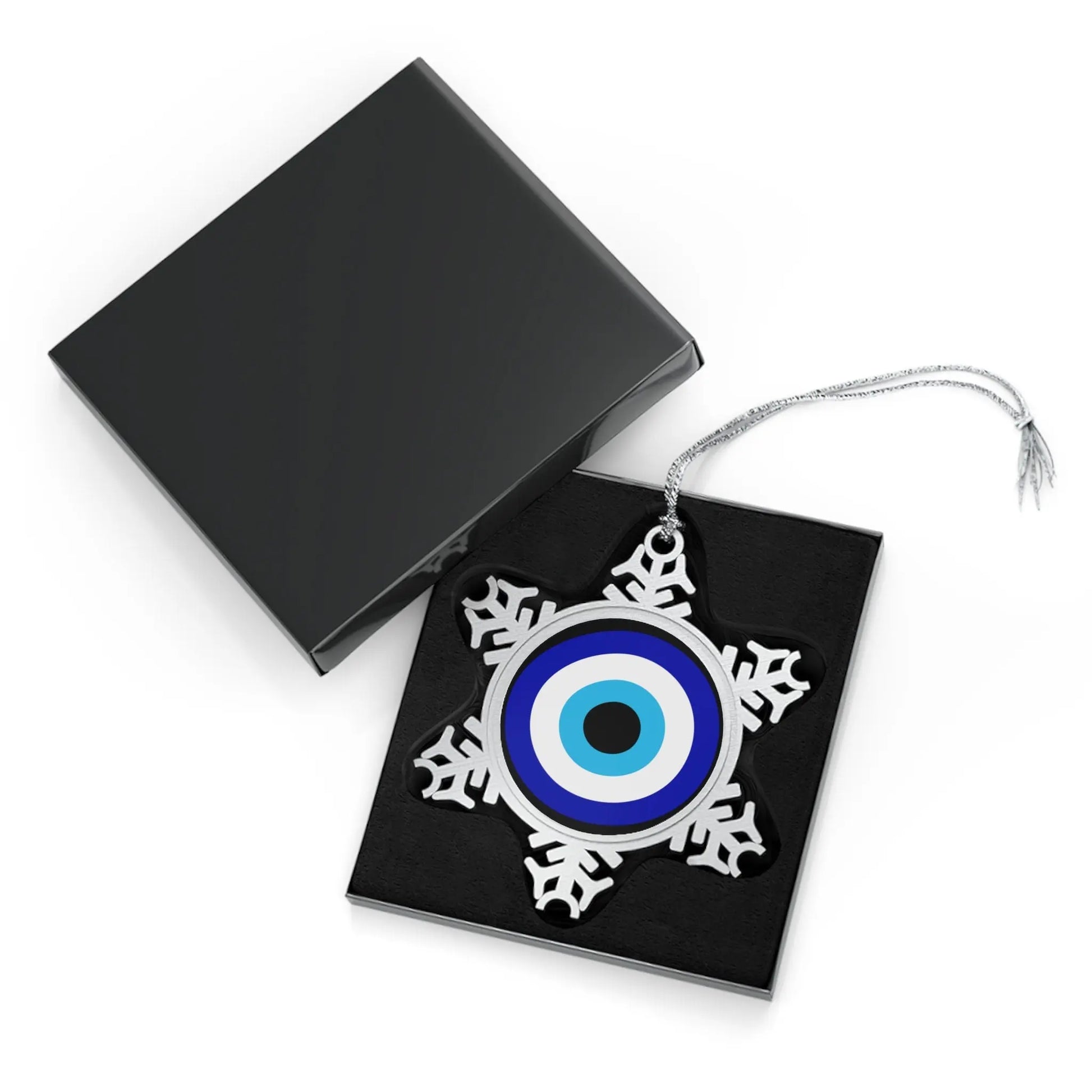 Evil Eye Christmas Ornament | Pewter Snowflake | Decoration | Decor | Holidays | Gift